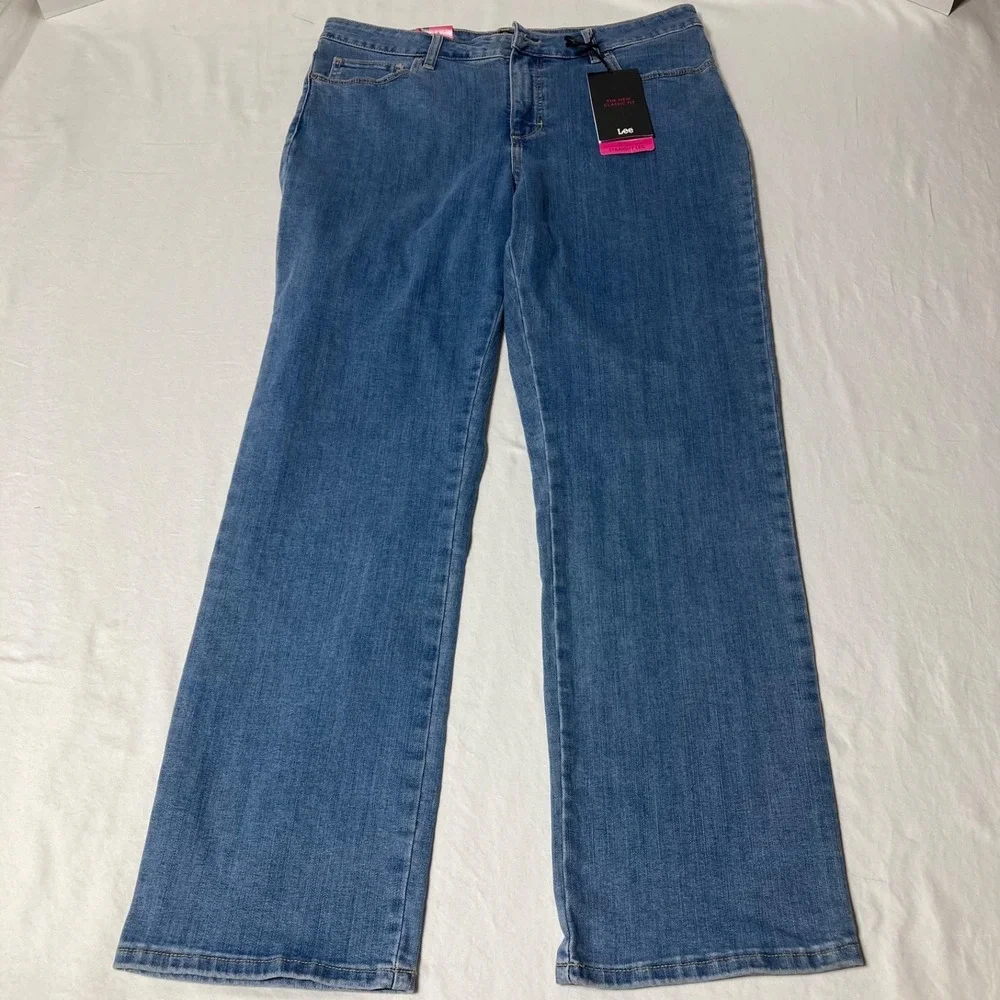 New Lee Women's Jeans Just Below The Waist Stretch Straight‎ Leg Size 16M